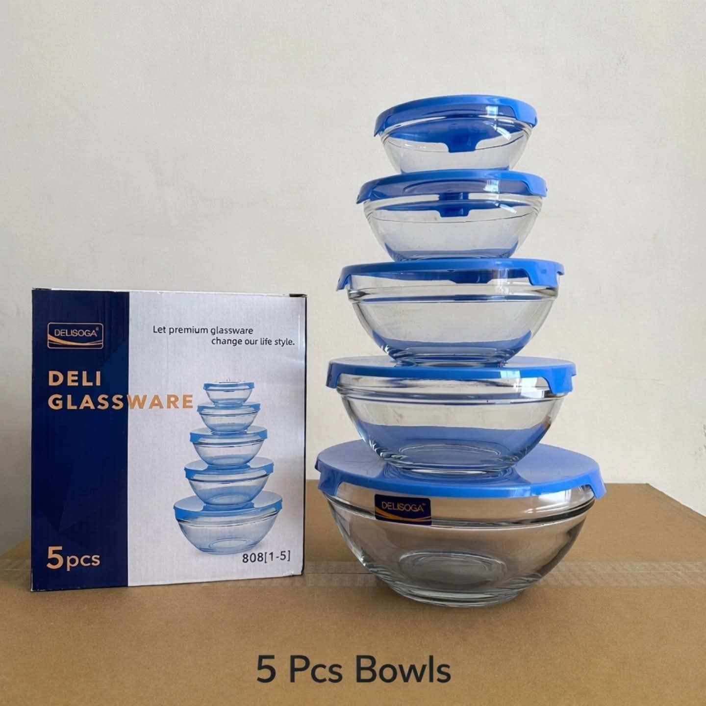 Deli Glassware 5 Pcs Bowl Set