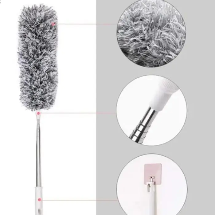 Multiple Long Handle Cleaning Duster Extendable Microfiber Dust Cleaner for Home